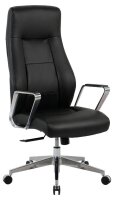 Chefsessel, 10013 Kunstleder schwarz, Gestell silber