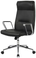 Chefsessel, 10014 Kunstleder schwarz, Gestell silber
