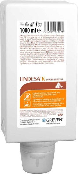 LINDESA® PROFESSIONAL K Hautschutzcreme 1,0 l