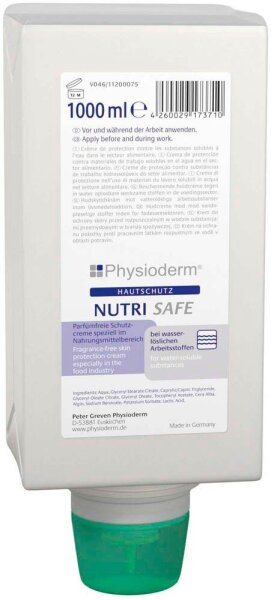 Physioderm® NUTRI SAFE Hautschutzcreme 1,0 l