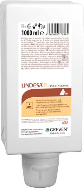 LINDESA® PROFESSIONAL PURE Hautschutzcreme 1,0 l