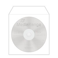 MediaRange 1er CD-/DVD-Hüllen Papiertaschen weiß, 50 St.