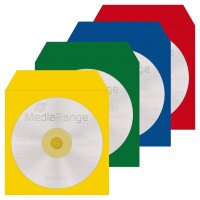 MediaRange 1er CD-/DVD-Hüllen Papier farbsortiert,...