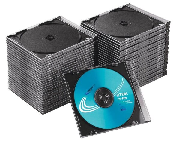 MediaRange 1er CD-/DVD-Hüllen Slim Cases transparent, 50 St.