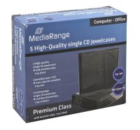 MediaRange 1er CD-/DVD-Hüllen Jewel Cases schwarz, 5 St.