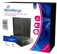 MediaRange 1er CD-/DVD-Hüllen Jewel Cases schwarz, 5 St.