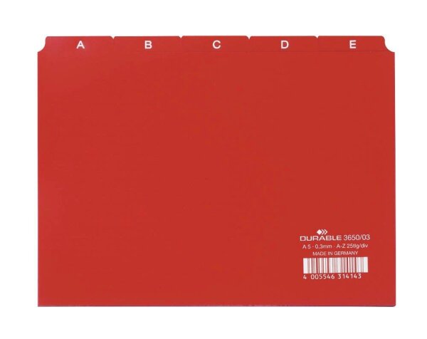 DURABLE Karteikartenregister A-Z rot
