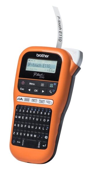 brother P-touch E110 Beschriftungsgerät schwarz, orange