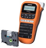 brother P-touch E110 Beschriftungsgerät schwarz, orange