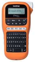 brother P-touch E110VP Beschriftungsgerät schwarz, orange