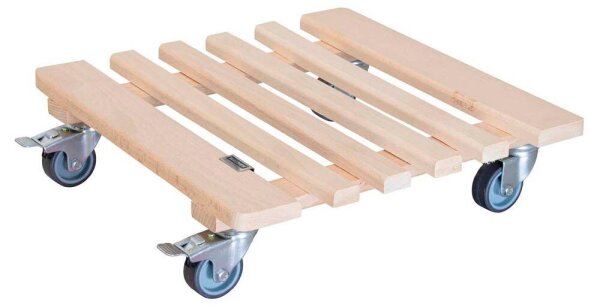 WAGNER® design yourself Pflanzenroller GH 0329 Holz hellbraun quadratisch 38,0 x 38,0 x 10,0 cm, 1 St.