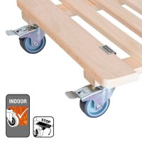 WAGNER® design yourself Pflanzenroller GH 0329 Holz hellbraun quadratisch 38,0 x 38,0 x 10,0 cm, 1 St.