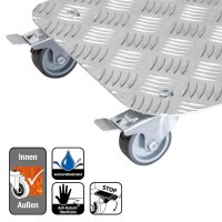 WAGNER® design yourself Pflanzenroller GH 7003 Metall silber quadratisch 29,0 x 29,0 x 7,3 cm, 1 St.