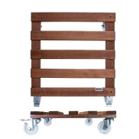 WAGNER® design yourself Pflanzenroller GH 0870 Holz dunkelbraun quadratisch 45,0 x 45,0 x 13,0 cm, 1 St.