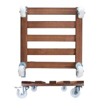 WAGNER® design yourself Pflanzenroller GH 0870 Holz dunkelbraun quadratisch 45,0 x 45,0 x 13,0 cm, 1 St.