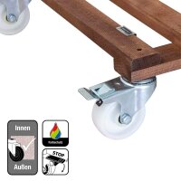 WAGNER® design yourself Pflanzenroller GH 0870 Holz dunkelbraun quadratisch 45,0 x 45,0 x 13,0 cm, 1 St.