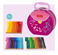 FABER-CASTELL Connector Handtasche Filzstifte farbsortiert, 33 St.
