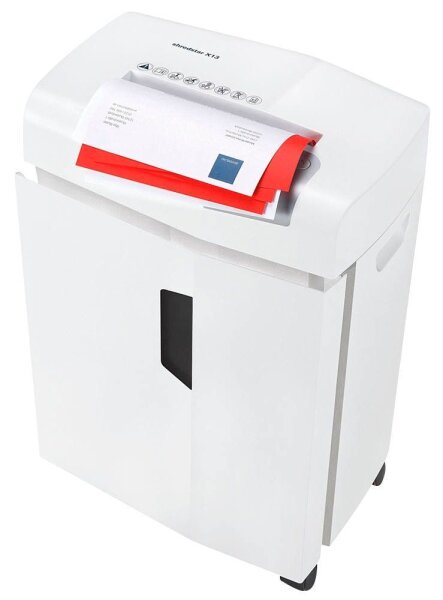 HSM shredstar X13 Aktenvernichter mit Partikelschnitt P-4, 4 x 37 mm, bis 13 Blatt, weiß