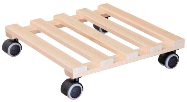 WAGNER® design yourself Pflanzenroller GH 0438 Holz buche quadratisch 34,0 x 34,0 x 7,7 cm, 1 St.