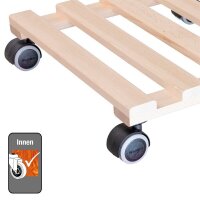 WAGNER® design yourself Pflanzenroller GH 0438 Holz buche quadratisch 34,0 x 34,0 x 7,7 cm, 1 St.