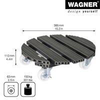 WAGNER® design yourself Pflanzenroller WPC GH 0545 Kunststoff, Ø 38,5 cm anthrazit rund, 1 St.