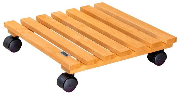 WAGNER® design yourself Pflanzenroller NATURE GH 0835 Holz hellbraun quadratisch 35,0 x 35,0 x 8,2 cm, 1 St.