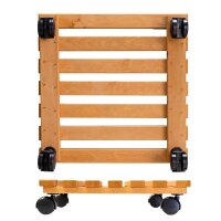WAGNER® design yourself Pflanzenroller NATURE GH 0835 Holz hellbraun quadratisch 35,0 x 35,0 x 8,2 cm, 1 St.