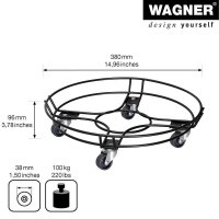 WAGNER® design yourself Pflanzenroller GH 0934 Metall, Ø 38,0 cm schwarz rund, 1 St.