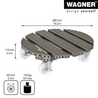 WAGNER® design yourself Pflanzenroller WPC GH 0556 Kunststoff, Ø 38,5 cm taupe rund, 1 St.