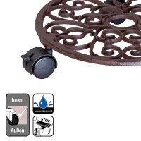WAGNER® design yourself Pflanzenroller ANTIK GH 0925 Metall, Ø 29,0 cm dunkelbraun rund, 1 St.