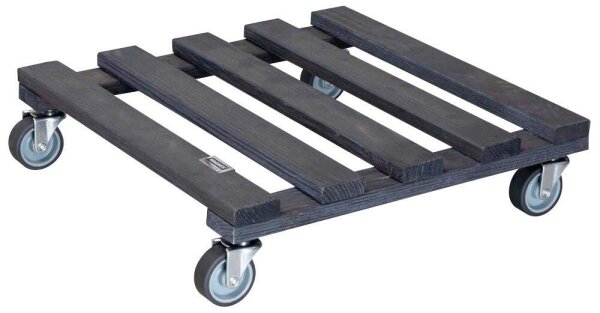WAGNER® design yourself Pflanzenroller GH 0412 Holz anthrazit quadratisch 38,0 x 38,0 x 9,5 cm, 1 St.