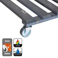 WAGNER® design yourself Pflanzenroller GH 0412 Holz anthrazit quadratisch 38,0 x 38,0 x 9,5 cm, 1 St.