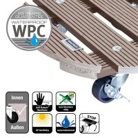 WAGNER® design yourself Pflanzenroller WPC GH 0536 Kunststoff, Ø 29,0 cm taupe rund, 1 St.