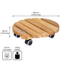 WAGNER® design yourself Pflanzenroller GH 0262 Holz, Ø 34,0 cm hellbraun rund, 1 St.