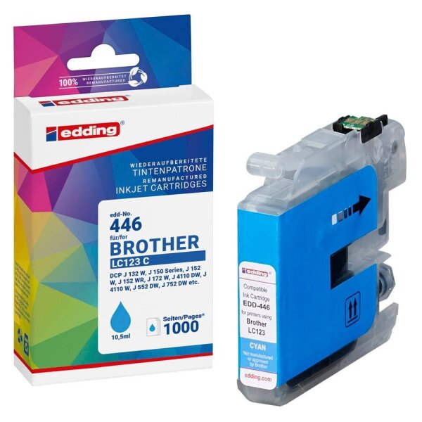 edding EDD-446 cyan Druckerpatrone kompatibel zu brother LC-123C