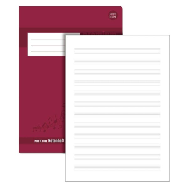 Staufen® Notenheft ohne Hilfslinien Lineatur N Notenlineatur DIN A4 ohne Rand, 8
