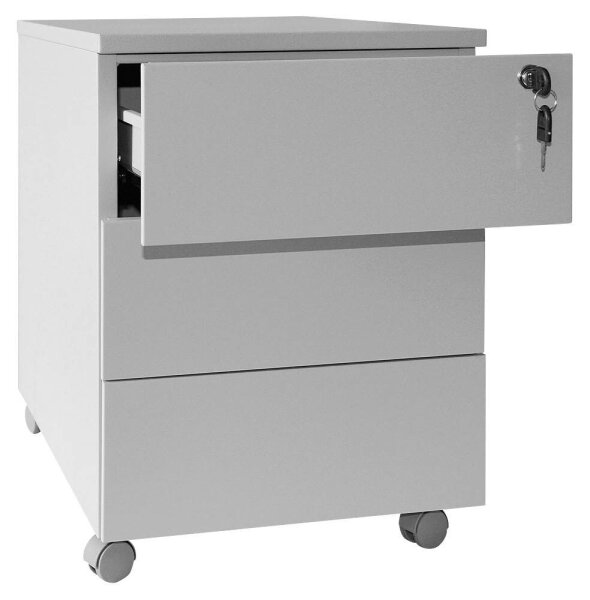 SZ Metall Rollcontainer lichtgrau 3 Auszüge 40,0 x 59,0 x 53,0 cm