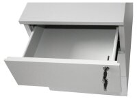 SZ Metall Rollcontainer lichtgrau 3 Auszüge 40,0 x 59,0 x 53,0 cm