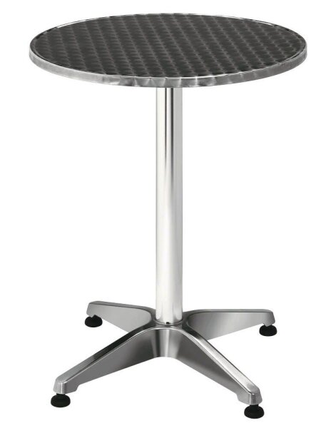 Garden Pleasure Stehtisch rund  Stahl, Aluminium silber 60,0 x 60,0 x 70,0/110,0 cm, 1 St.