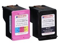 edding EDD-440 schwarz, color Druckerpatronen kompatibel zu HP 301XL (CH563EE/CH564EE), 2er-Set