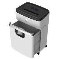 HP OneShred 12MC Aktenvernichter mit Partikelschnitt P-5, 2 x 15 mm, bis 12 Blatt, weiß