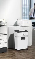 HP OneShred 12MC Aktenvernichter mit Partikelschnitt P-5, 2 x 15 mm, bis 12 Blatt, weiß