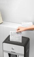 HP OneShred 24CC Aktenvernichter mit Partikelschnitt P-4, 4 x 35 mm, bis 24 Blatt, weiß