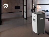 HP OneShred 24CC Aktenvernichter mit Partikelschnitt P-4, 4 x 35 mm, bis 24 Blatt, weiß