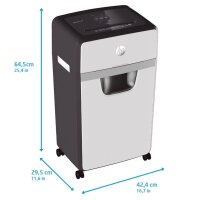 HP OneShred 24CC Aktenvernichter mit Partikelschnitt P-4, 4 x 35 mm, bis 24 Blatt, weiß