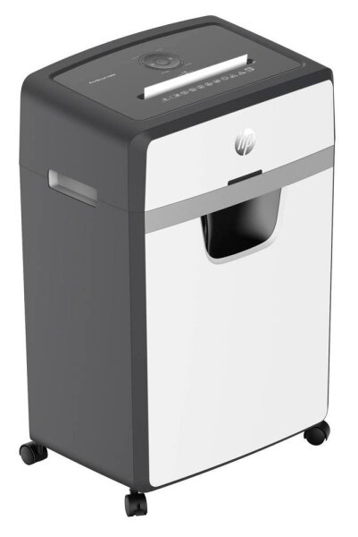 HP OneShred 16MC Aktenvernichter mit Partikelschnitt P-5, 2 x 15 mm, bis 16 Blatt, weiß
