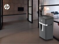 HP Pro Shredder 18CC Aktenvernichter mit Partikelschnitt P-4, 4 x 35 mm, bis 18 Blatt, schwarz