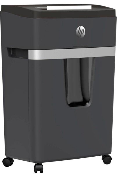 HP Pro Shredder 12MC Aktenvernichter mit Partikelschnitt P-5, 2 x 15 mm, bis 12 Blatt, schwarz