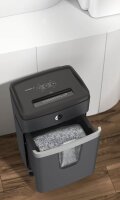 HP Pro Shredder 12MC Aktenvernichter mit Partikelschnitt P-5, 2 x 15 mm, bis 12 Blatt, schwarz