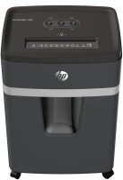 HP Pro Shredder 12MC Aktenvernichter mit Partikelschnitt P-5, 2 x 15 mm, bis 12 Blatt, schwarz